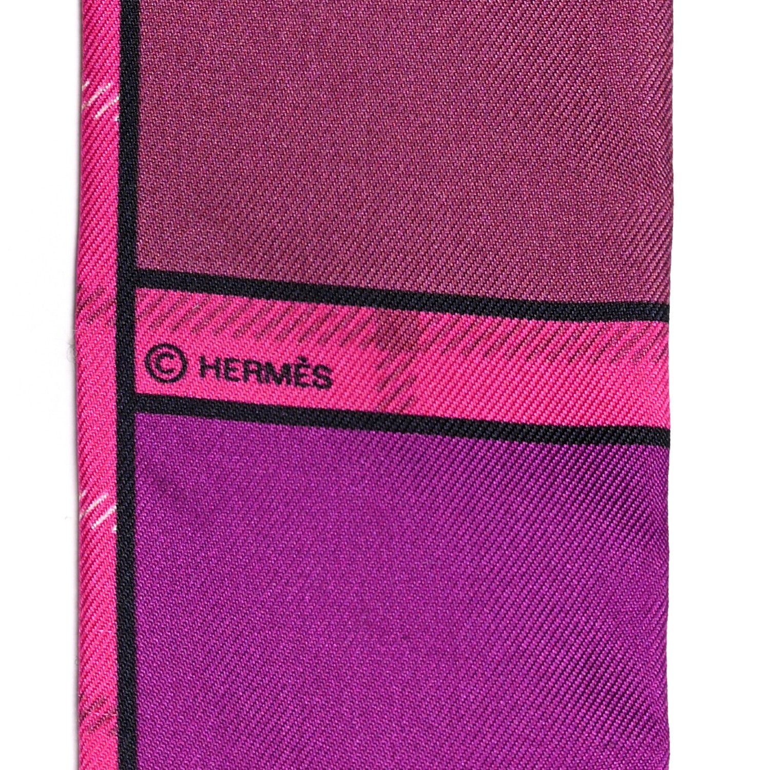 Hermes Silk Camails Twilly Scarf Rouge Violet Marine 3 of 6