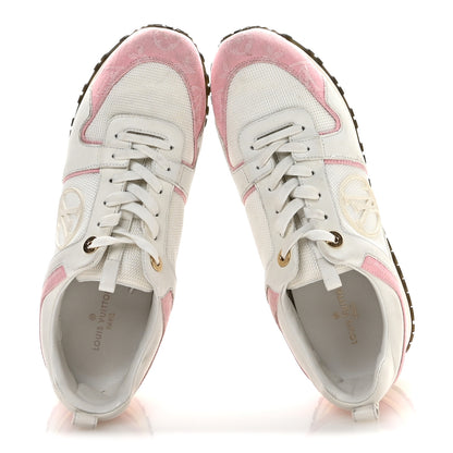 Louis Vuitton Calfskin Monogram Denim Run Away Sneakers 37.5 Pink 2 of 8