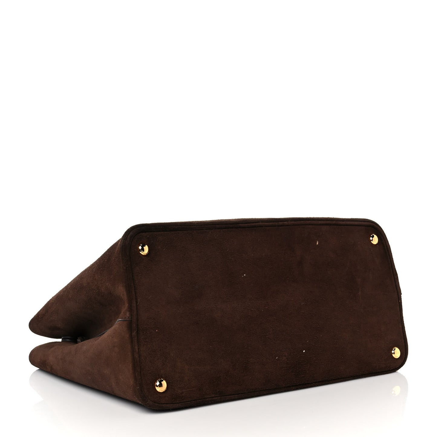 Scamosciato Suede Medium Double Bag Tote Mogano