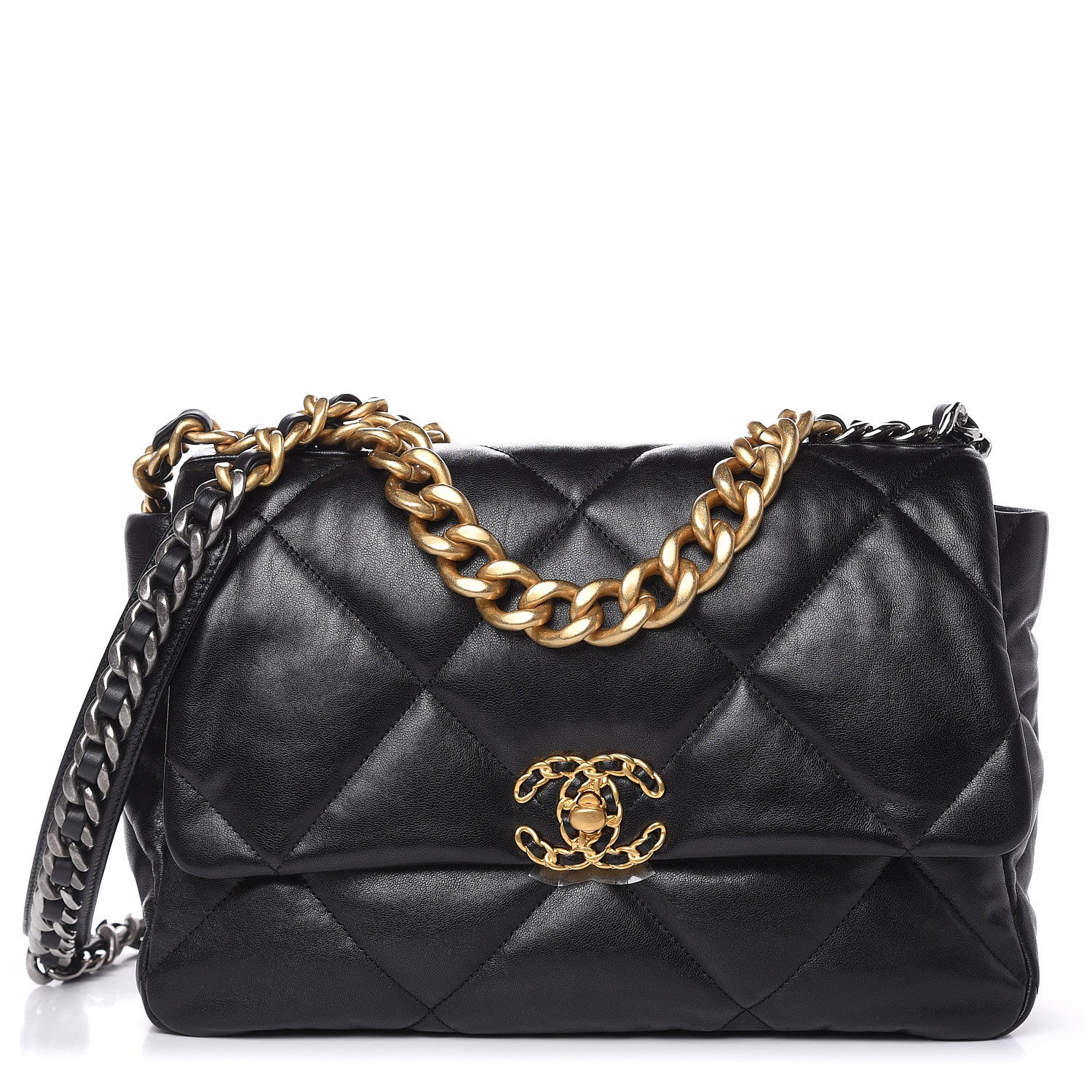 Chanel Lambskin Quilted Large 19 Flap Black 1 of 12