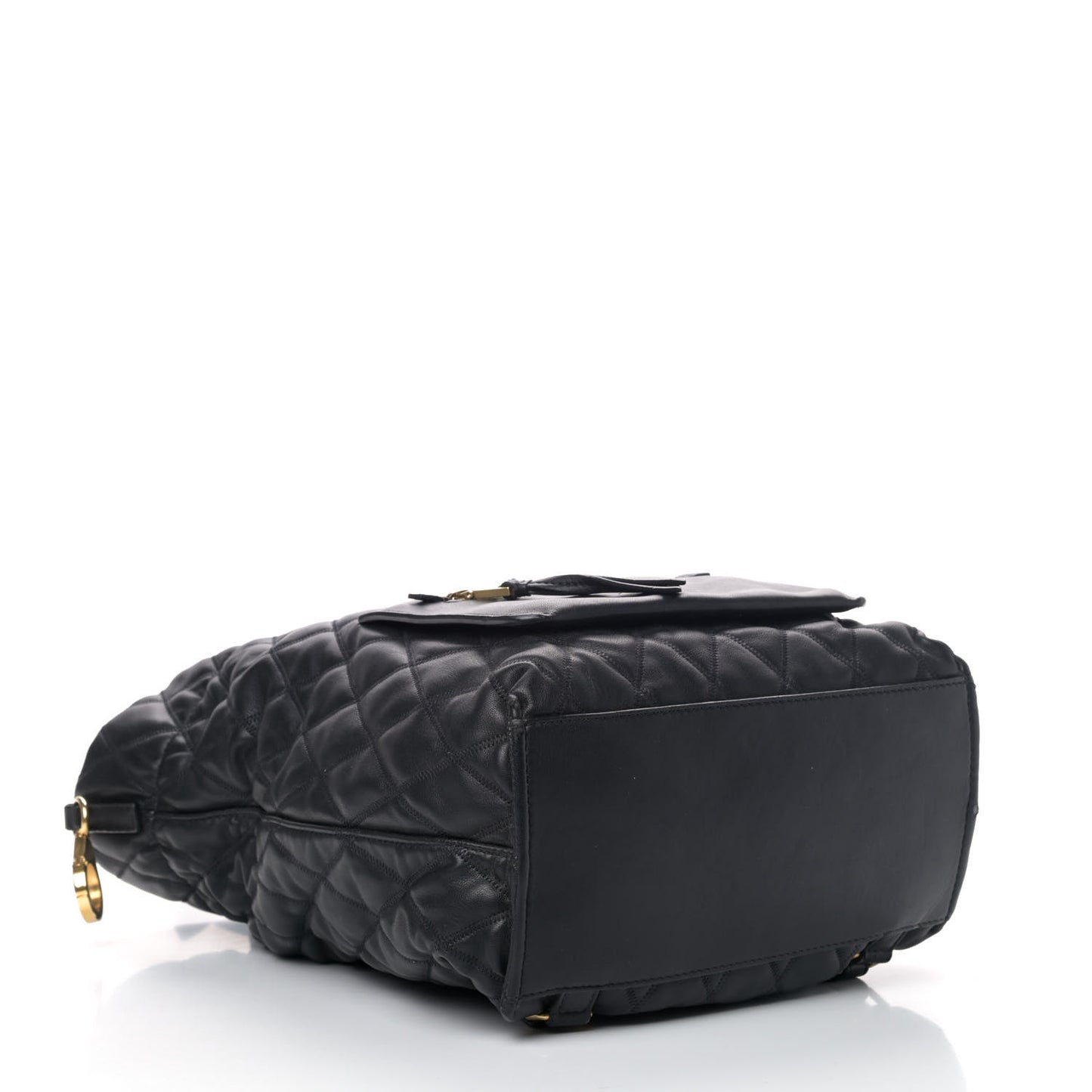 Rubberized Canvas Quilted Duo Backpack Black