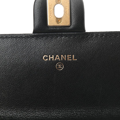 Chanel Goatskin Quilted Chic Pearls Clutch With Chain Black 6 of 10