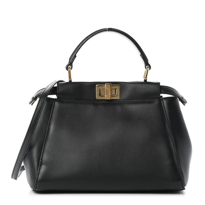 Fendi Nappa Mini Peekaboo Iconic Satchel Black 1 of 8
