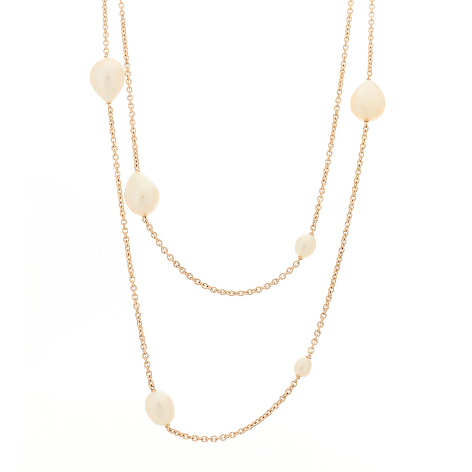 Tiffany 18K Yellow Gold Elsa Peretti Pearls By The Yard Sprinkle Necklace 1 of 6