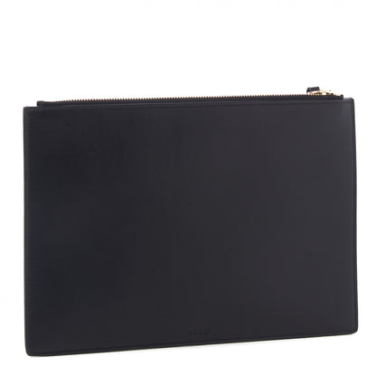 Gucci Calfskin Blind For Love Embroidered Large Zip Pouch Black 2 of 8