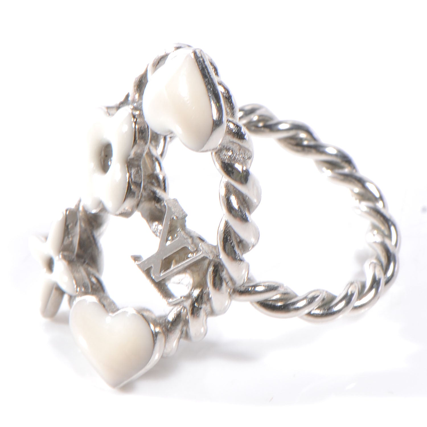 Louis Vuitton Sweet Monogram Coeurs Ring 6.5 White 4 of 5