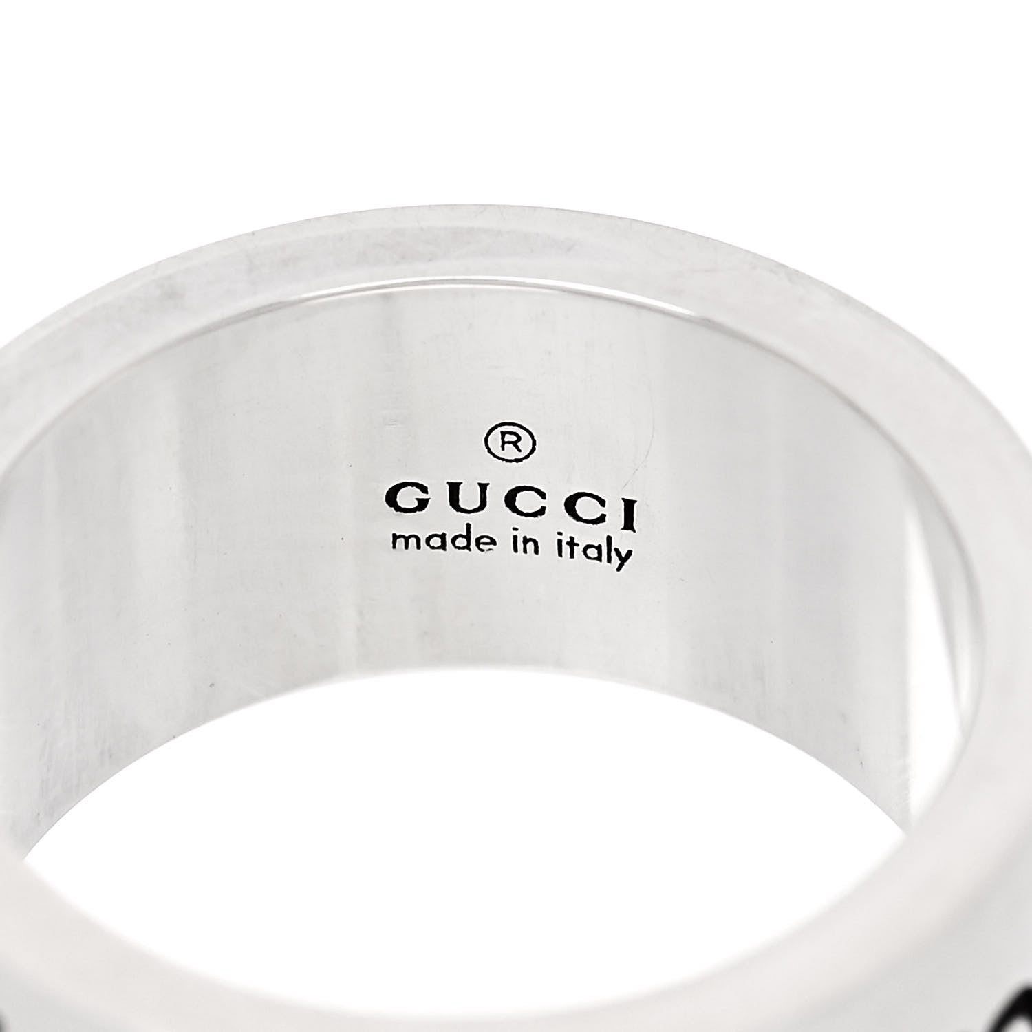 Gucci Sterling Silver GucciGhost Hamlet Skull Band Ring 52 6 4 of 5