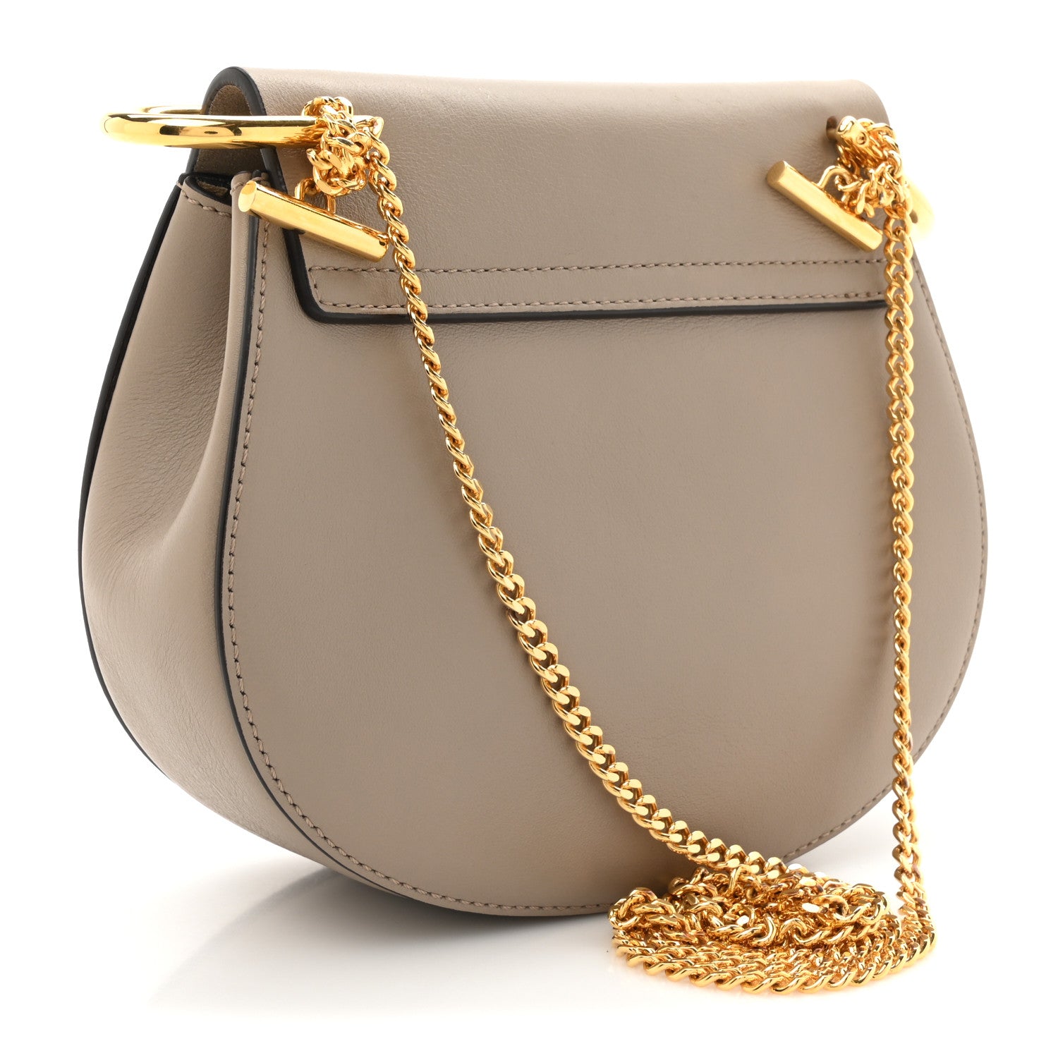 Chloe Suede Smooth Calfskin Mini Drew Shoulder Bag Motty Grey 2 of 10
