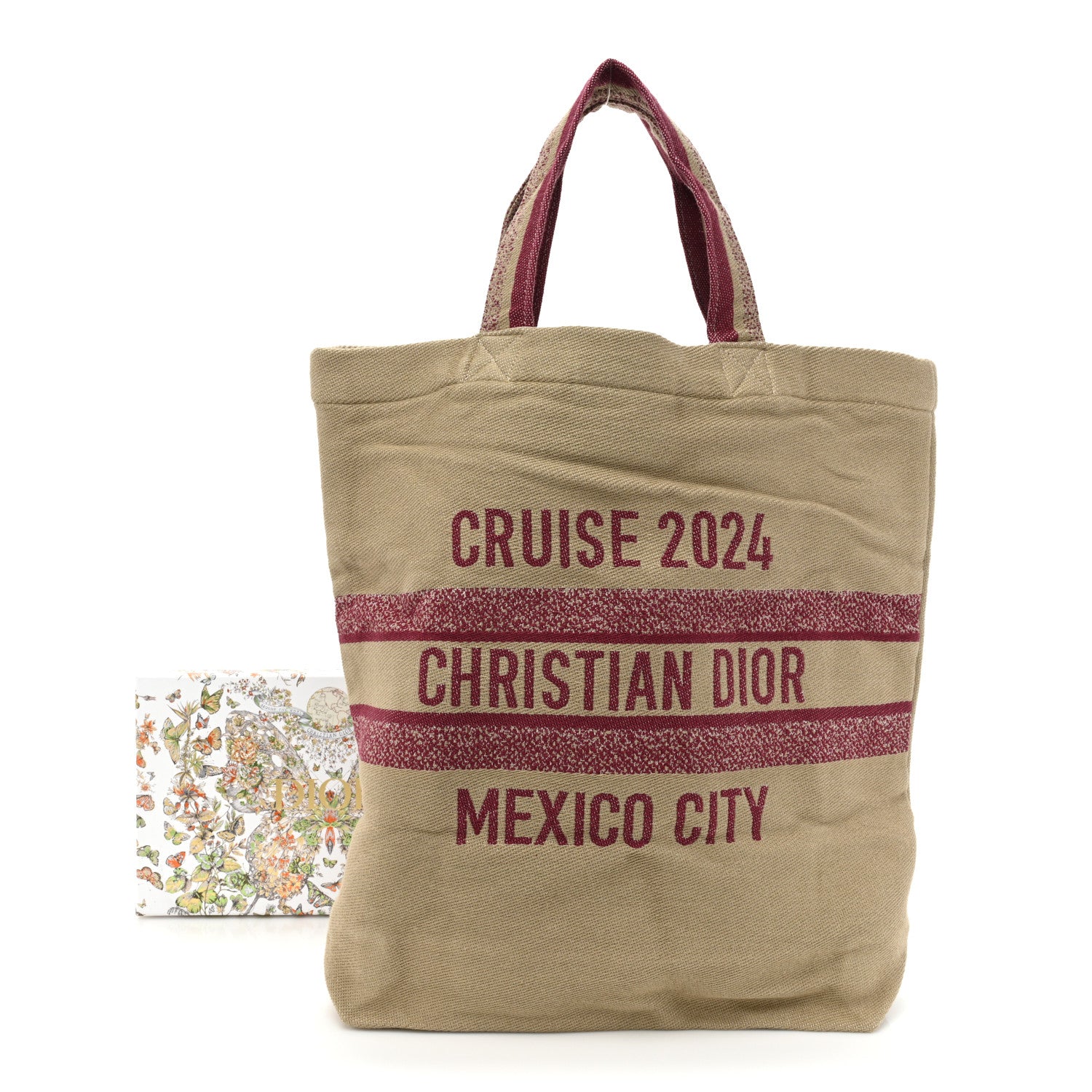 Christian Dior Canvas Print Cruise 2024 Mexico City Tote Ivory