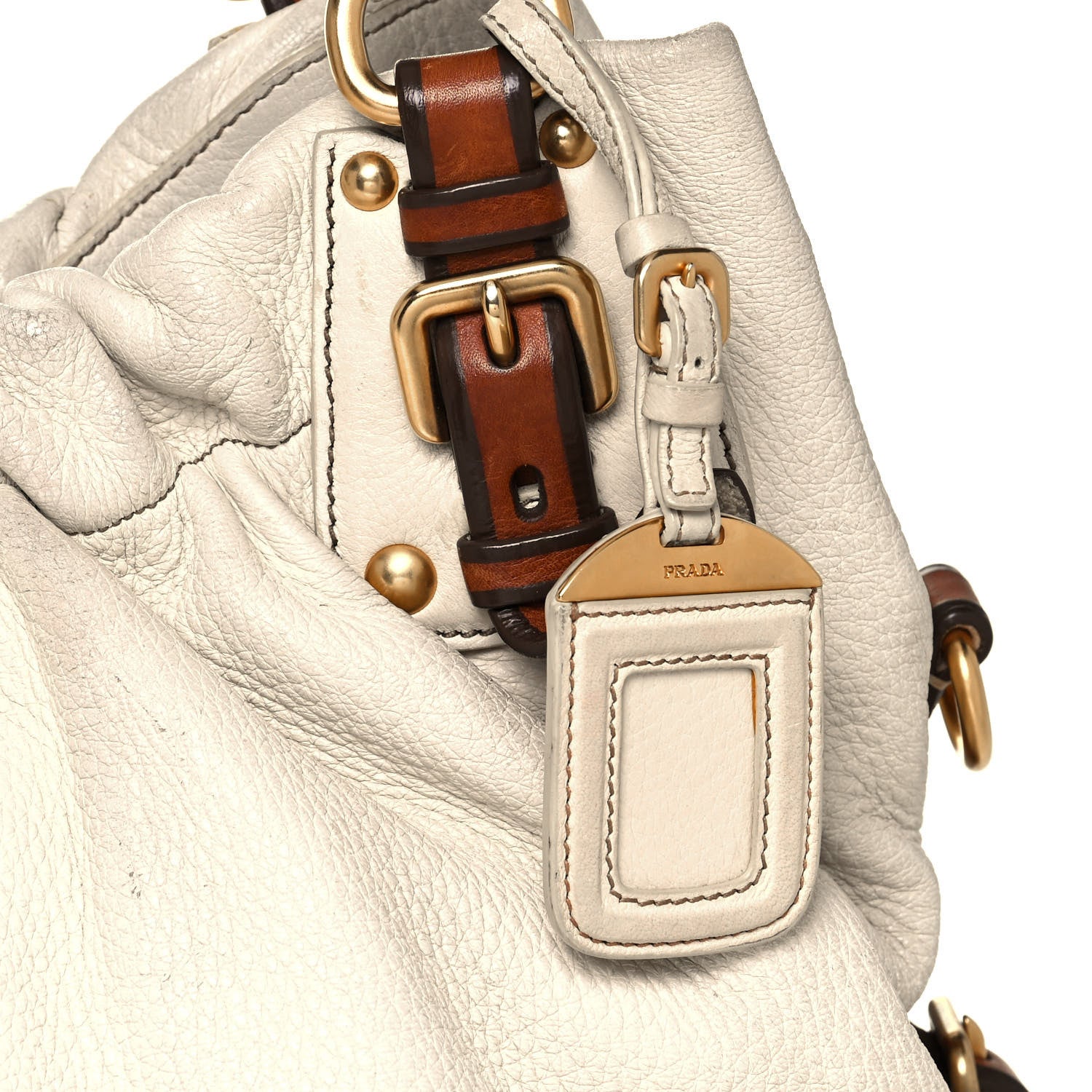 Prada Cervo Antik Shoulder Bag Talco 8 of 18