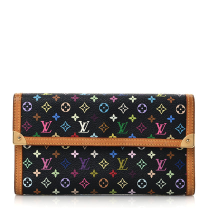 Louis Vuitton Monogram Multicolor Porte Tresor International Wallet Black 1 of 11