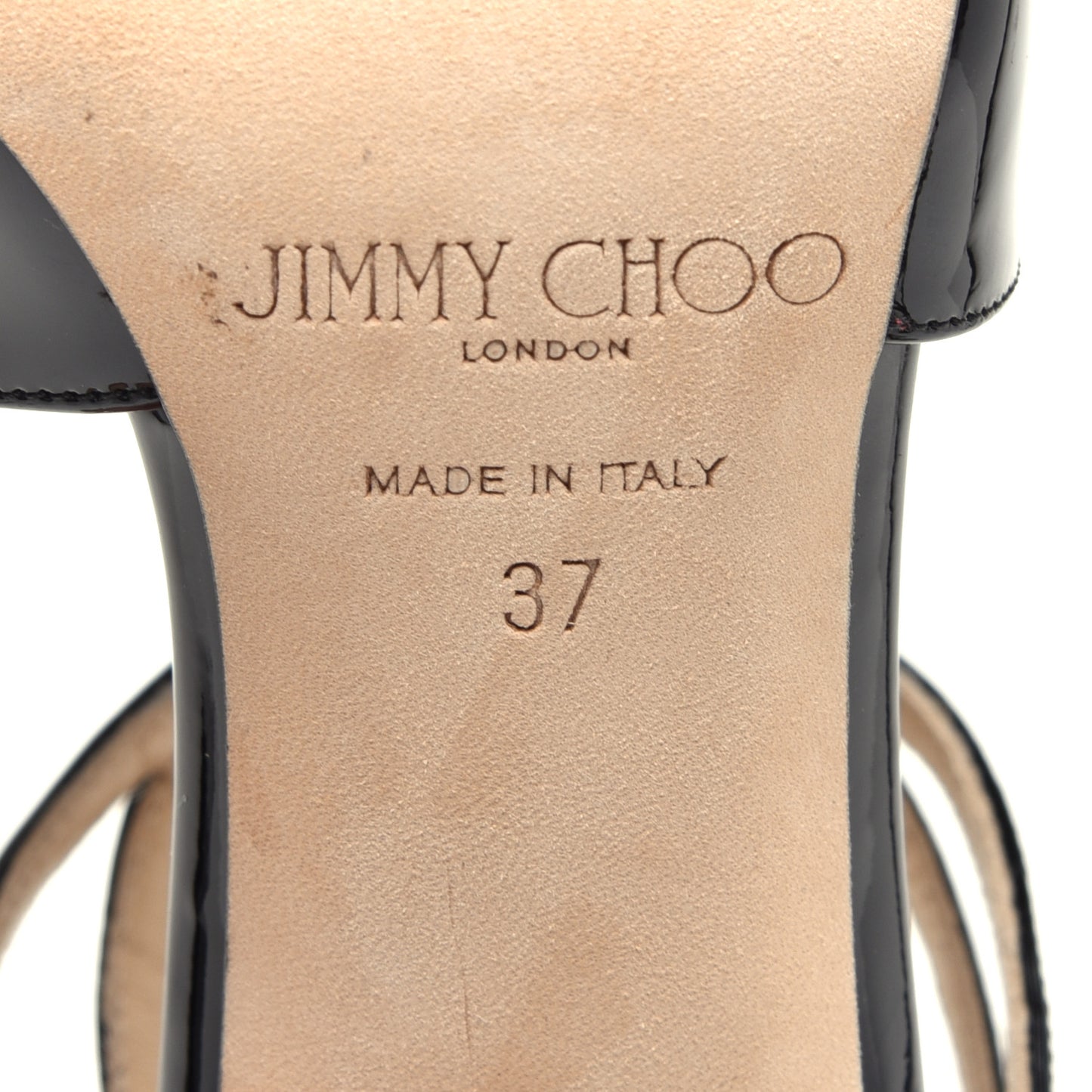 Patent Calfskin Lang Sandals 37 Black
