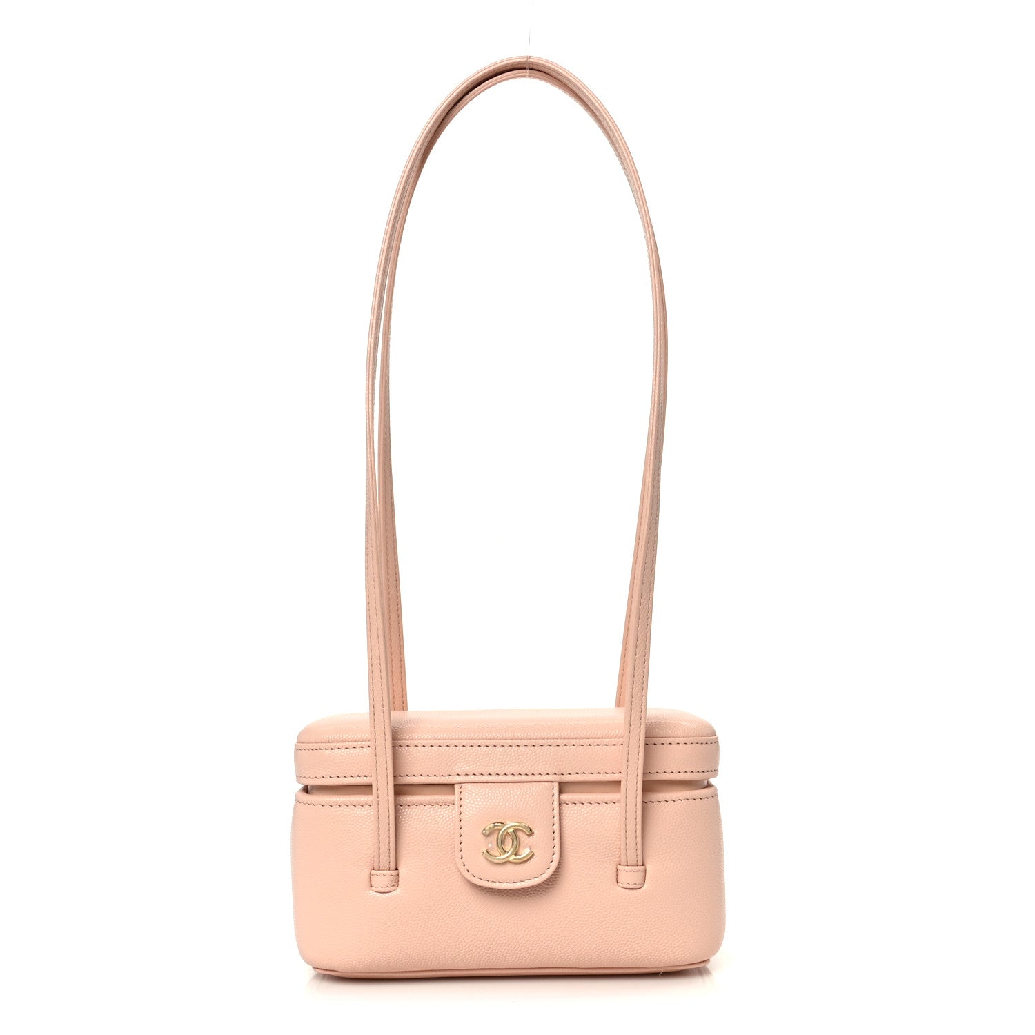 Chanel Shiny Caviar Preppy Coco Long Vanity With Strap Light Pink 1 of 12