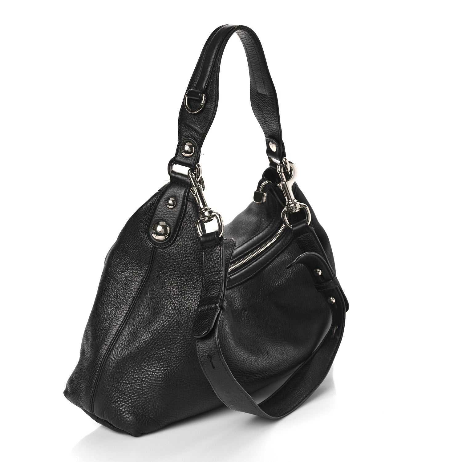Gucci Calfskin Icon Bit Medium Hobo Black 2 of 14