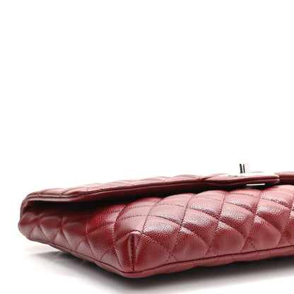 Chanel Caviar Quilted Flap Clutch Burgundy 9 of 11