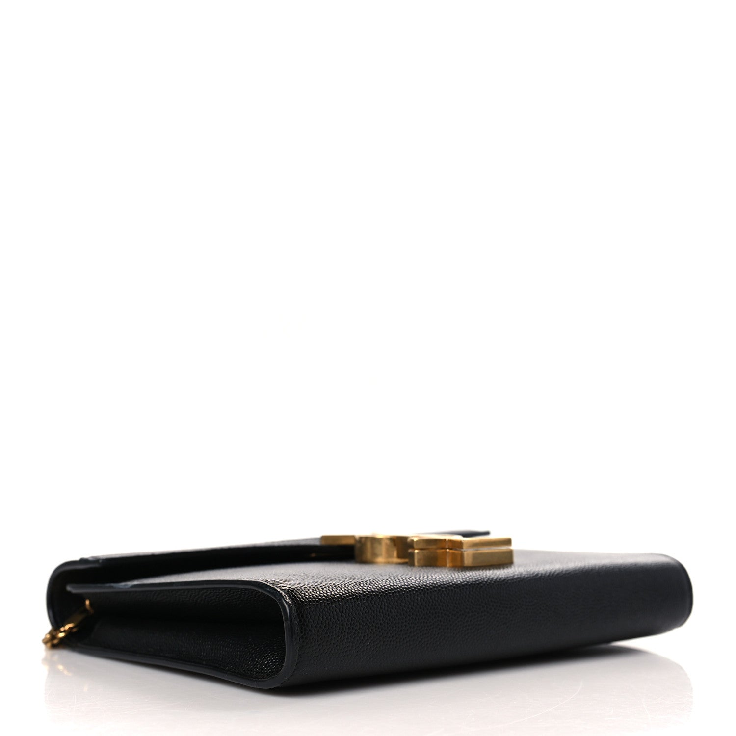Saint Laurent Grain De Poudre Monogram Cassandra Chain Wallet Black 4 of 10