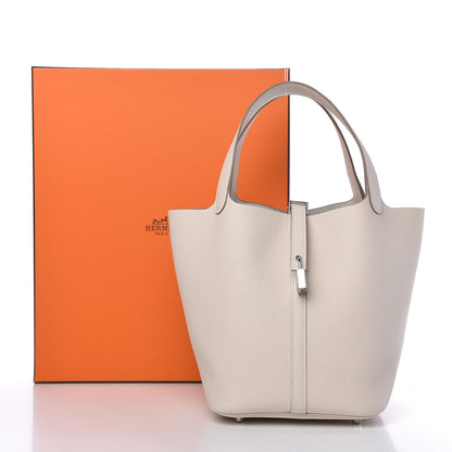 Hermes Taurillon Clemence Picotin Lock 22 MM Craie 10 of 10