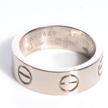 Cartier 18k White Gold 5mm Love Ring Size 47 US 4 3 of 5