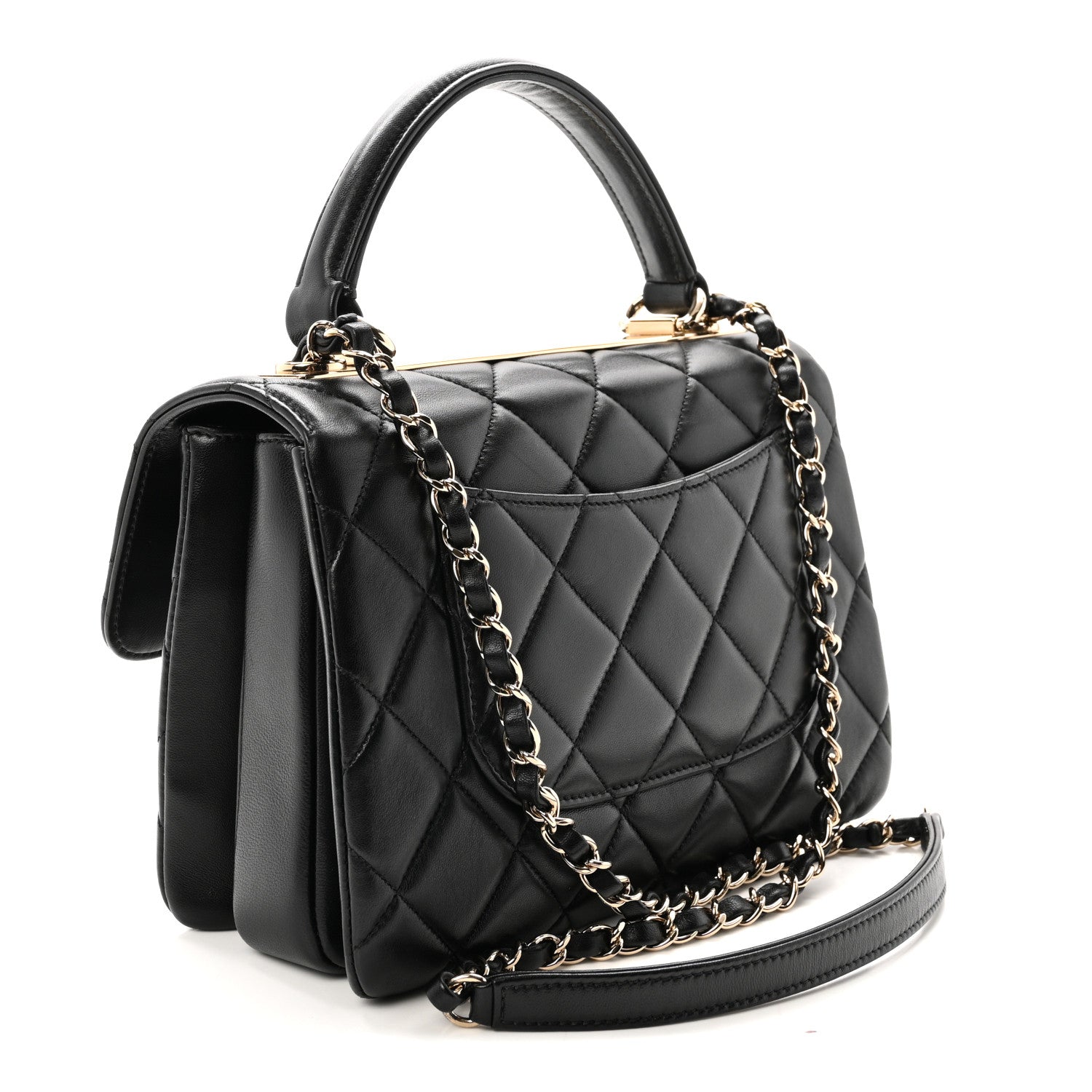 Chanel Lambskin Quilted Small Trendy CC Dual Handle Flap Bag Black 3 of 10