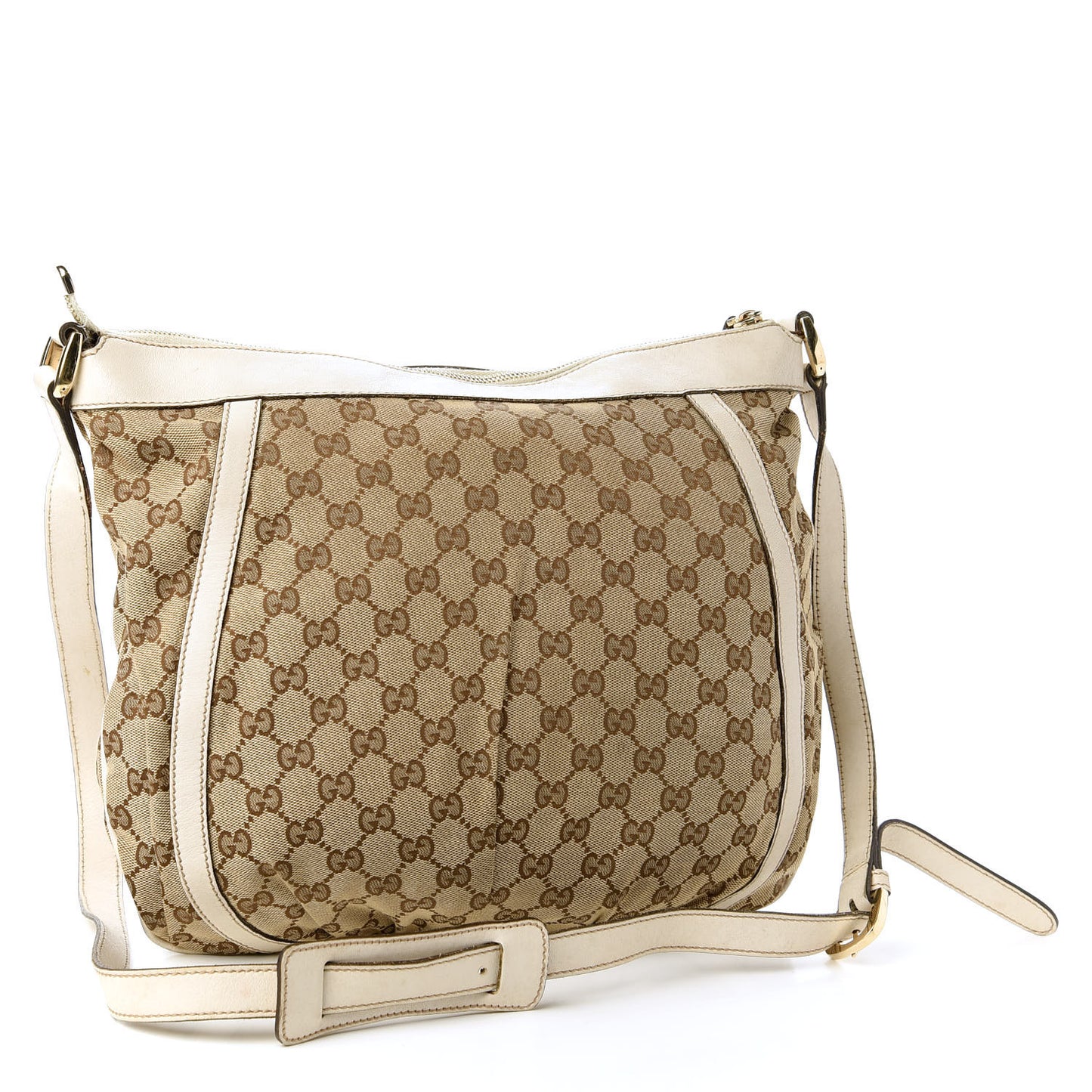 Monogram D Gold Large Messenger White
