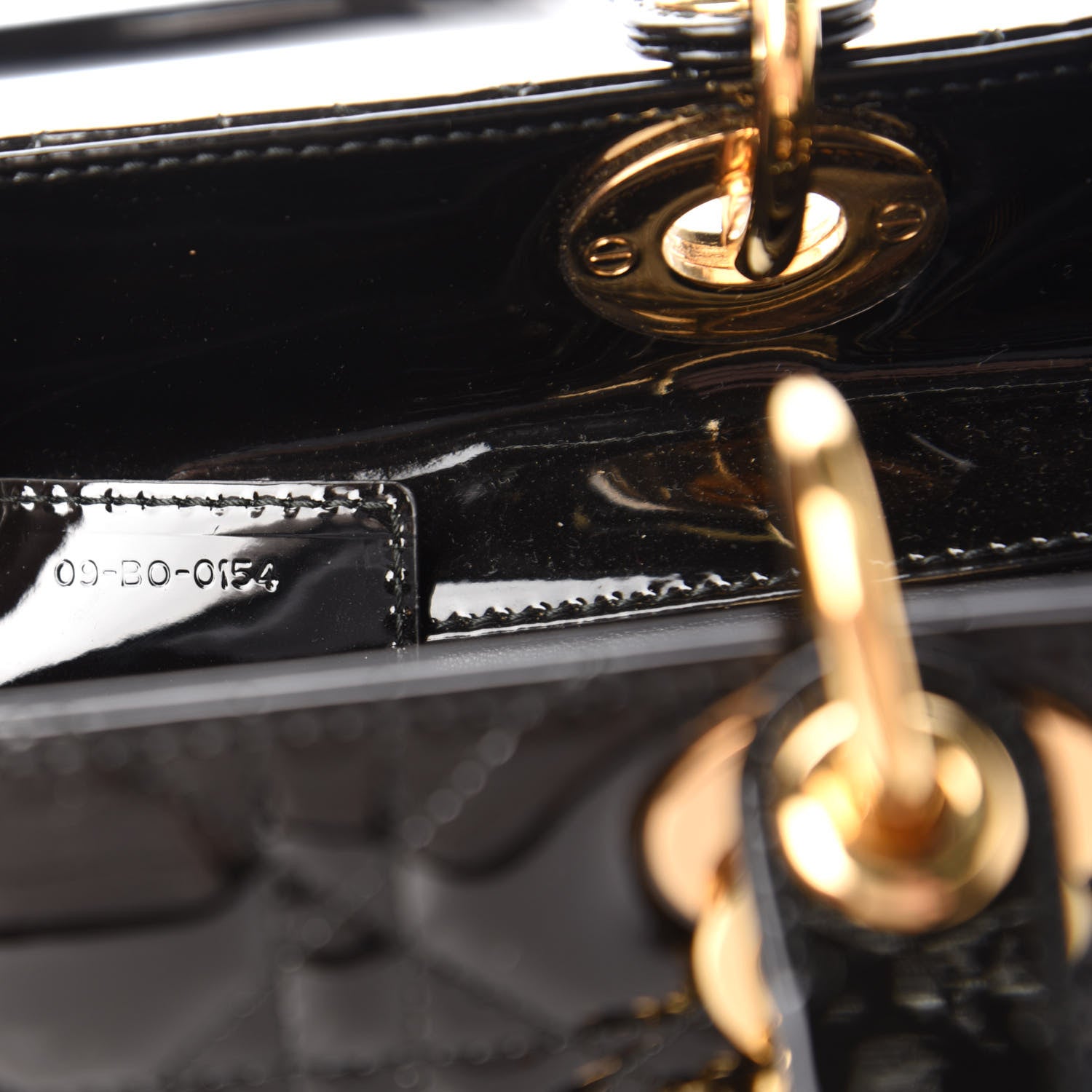 Christian Dior Patent Cannage Large Lady Dior Black 9 of 10