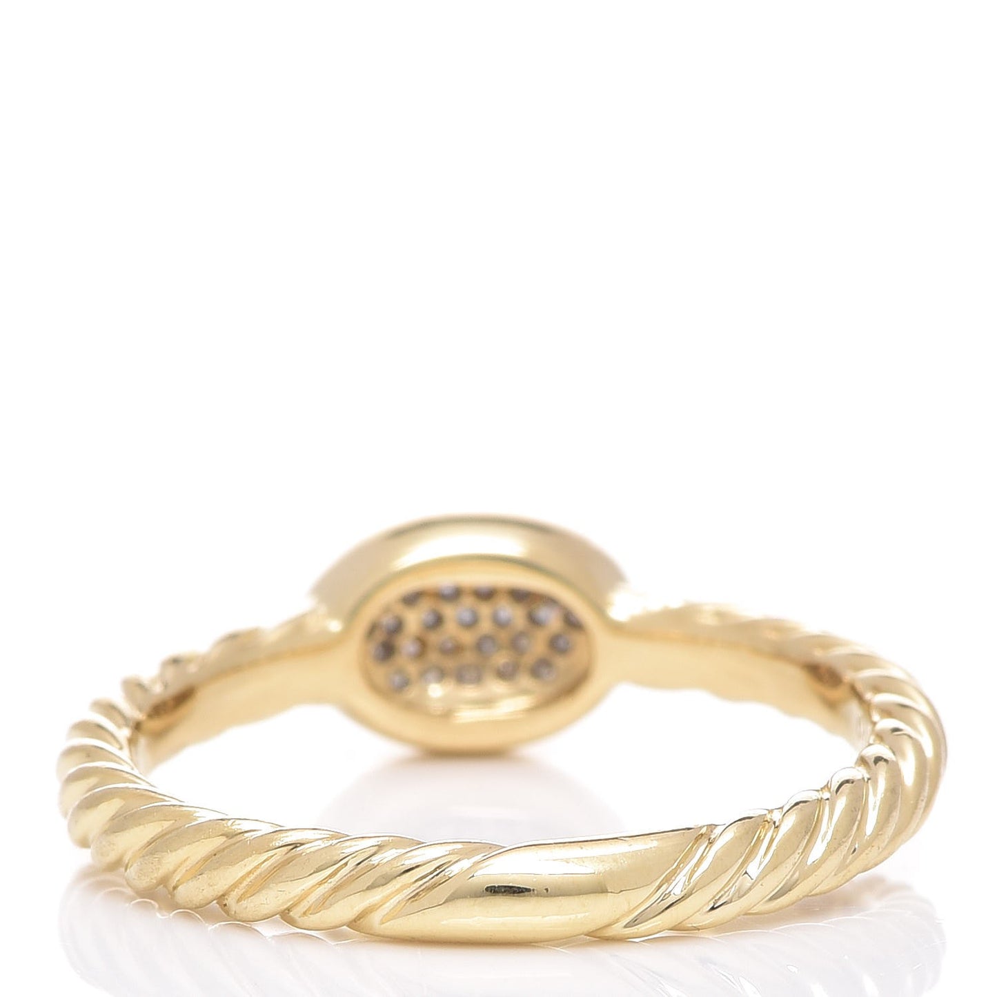 18K Yellow Gold Diamond 6mm Cable Collectibles Oval Ring 49 4.75