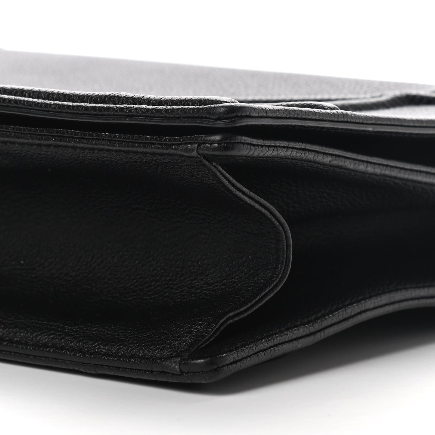 Grained Calfskin Large Diorama Flap Bag Black