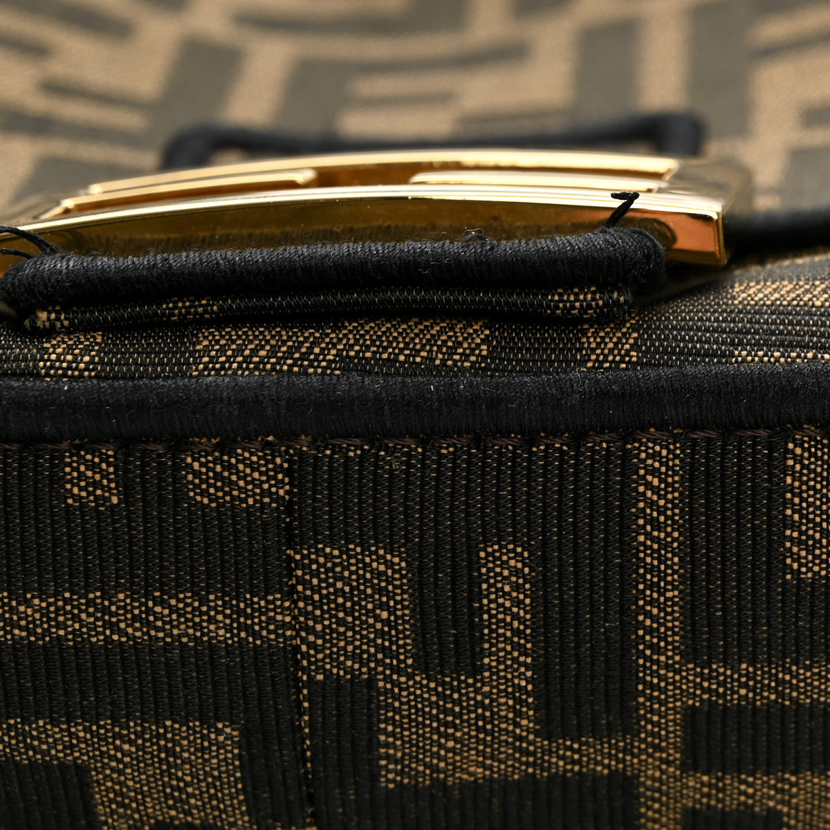 Fabric Jacquard FF 1974 Medium Baguette Tobacco Moro Black
