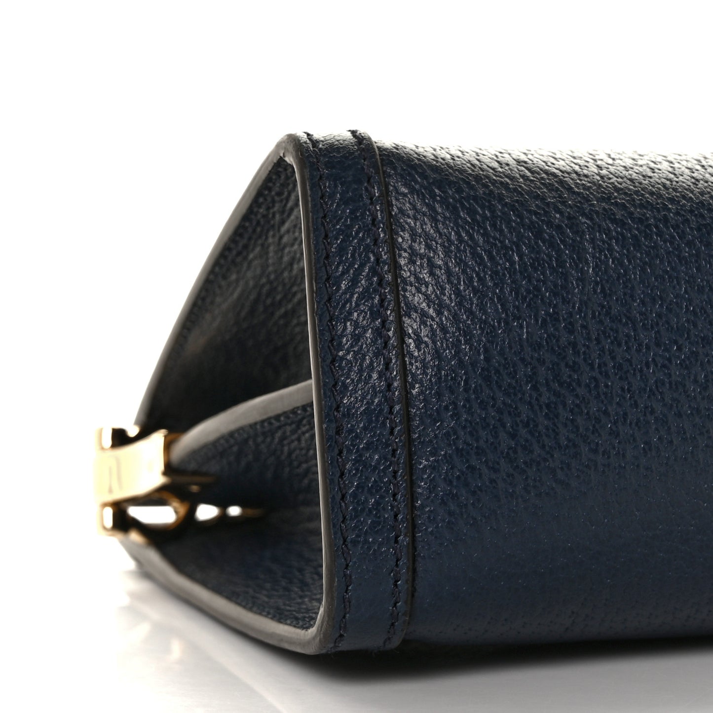 Textured Calfskin Web Small Ophidia Chain Shoulder Bag Blue Agata