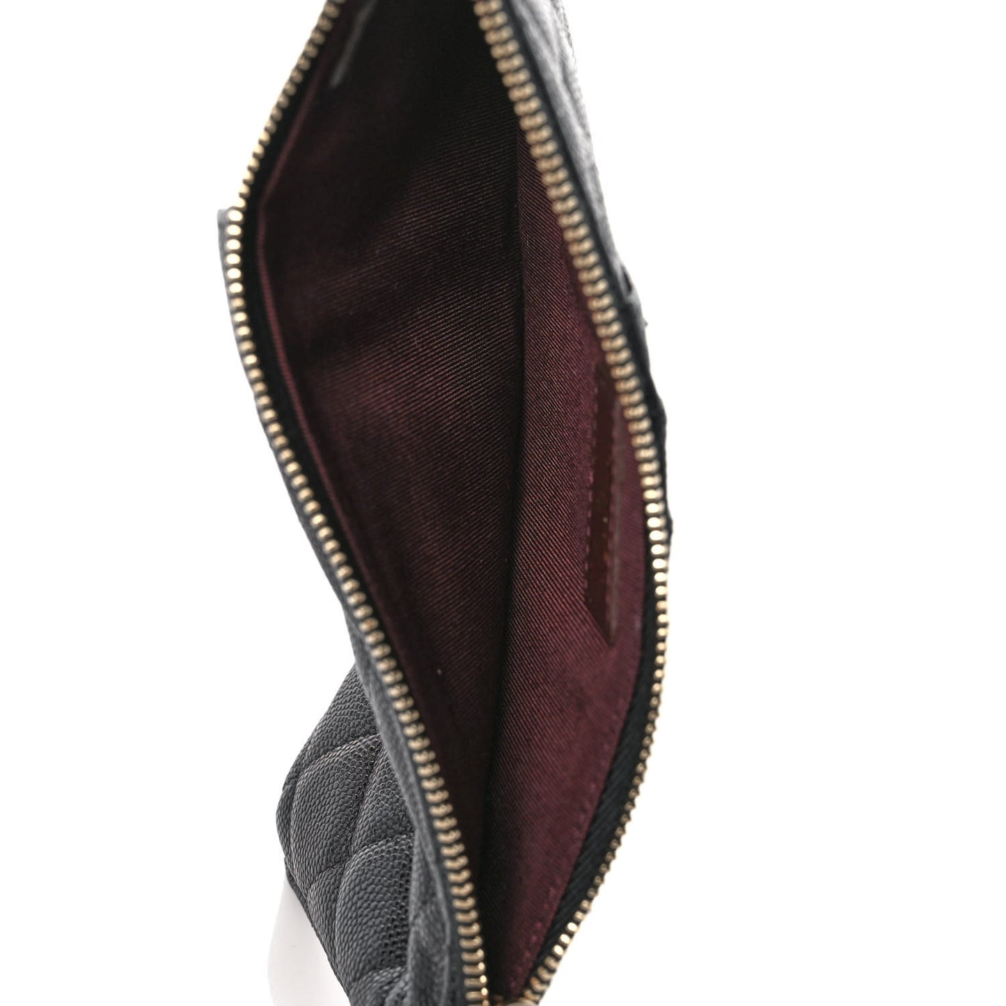 Caviar Quilted Classic Flat Wallet Pouch Black