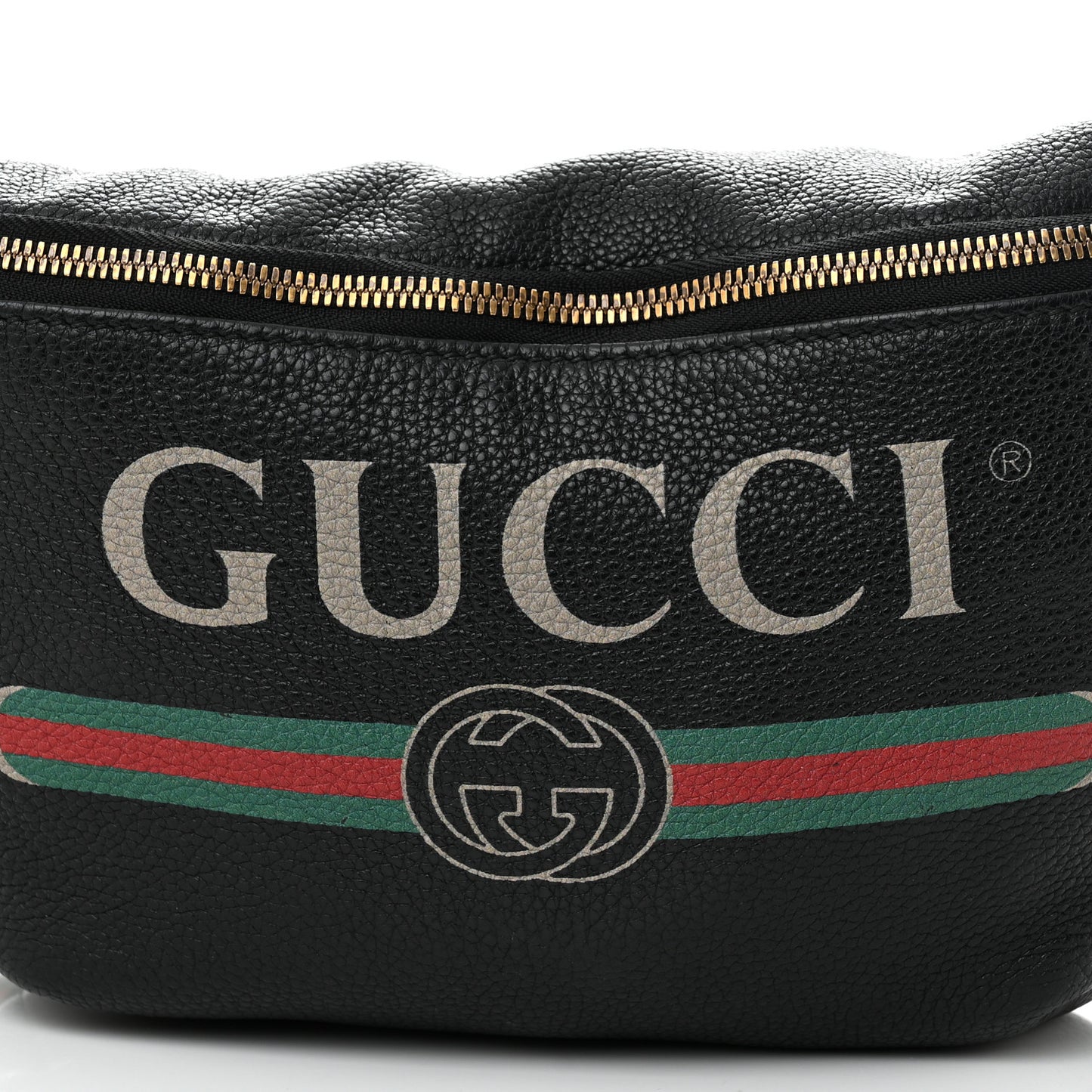 Grained Calfskin Logo Belt Bag Black