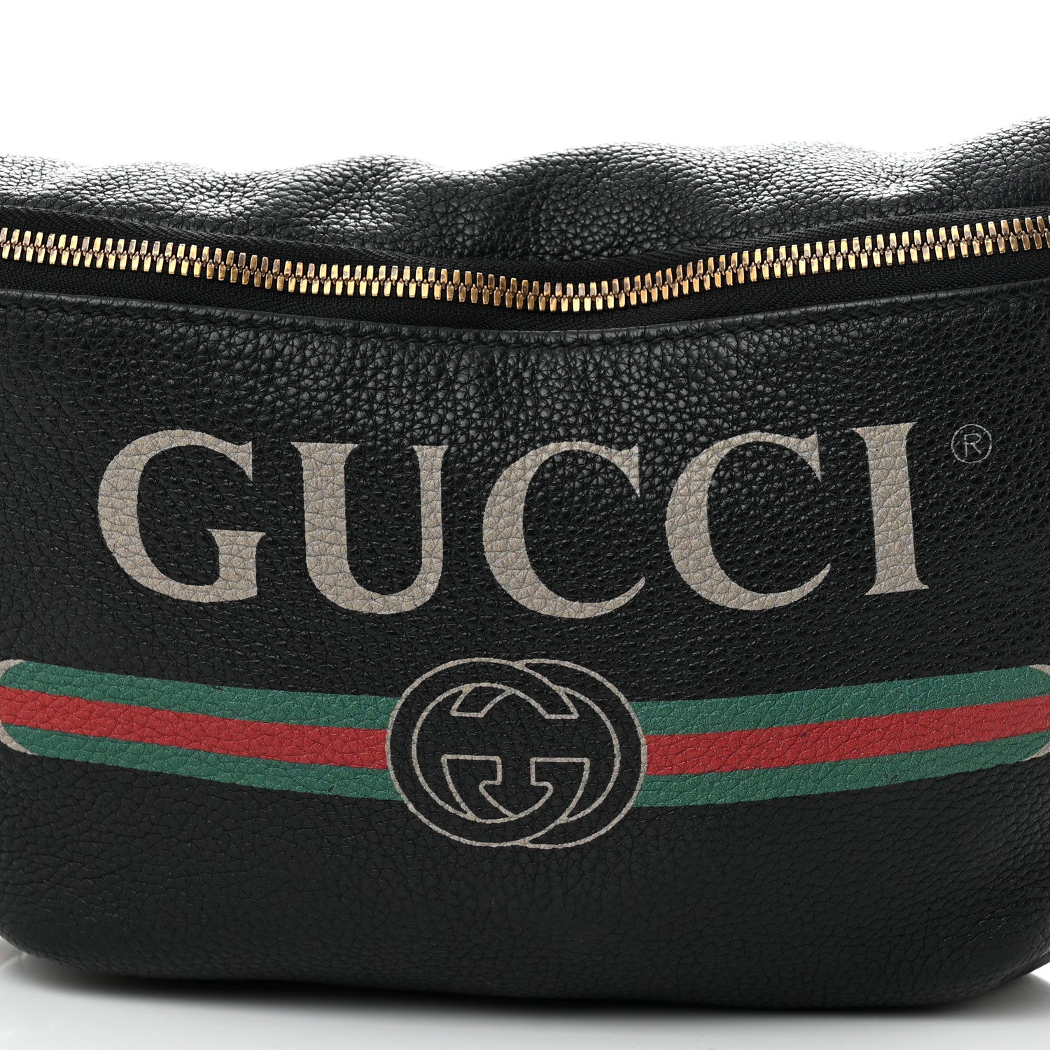 Gucci Grained Calfskin Logo Belt Bag Black 8 of 11
