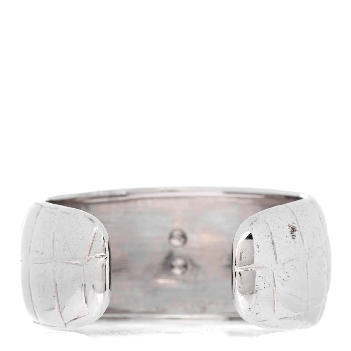 Metal Crocodile Embossed CC Cuff Silver