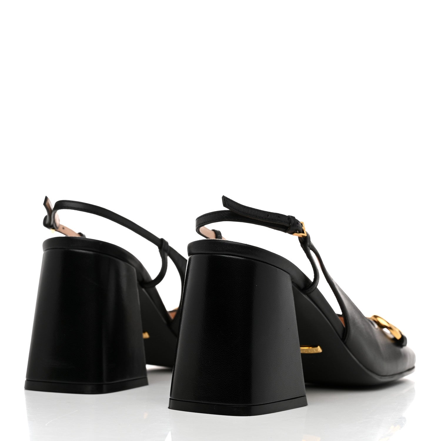 Gucci Malaga Kid Horsebit 75mm Slingback Pumps 41 Black 4 of 8