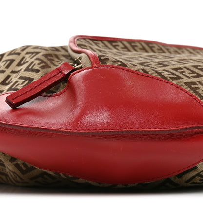 Fendi Zucchino Cuoio Chef Hobo Mogano Panna Rosso 9 of 10