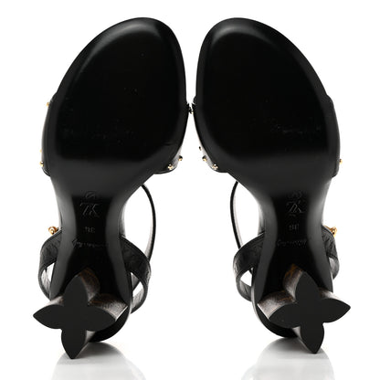 Louis Vuitton Calfskin Studded Monogram Silhouette Sandals 36 Black 5 of 9