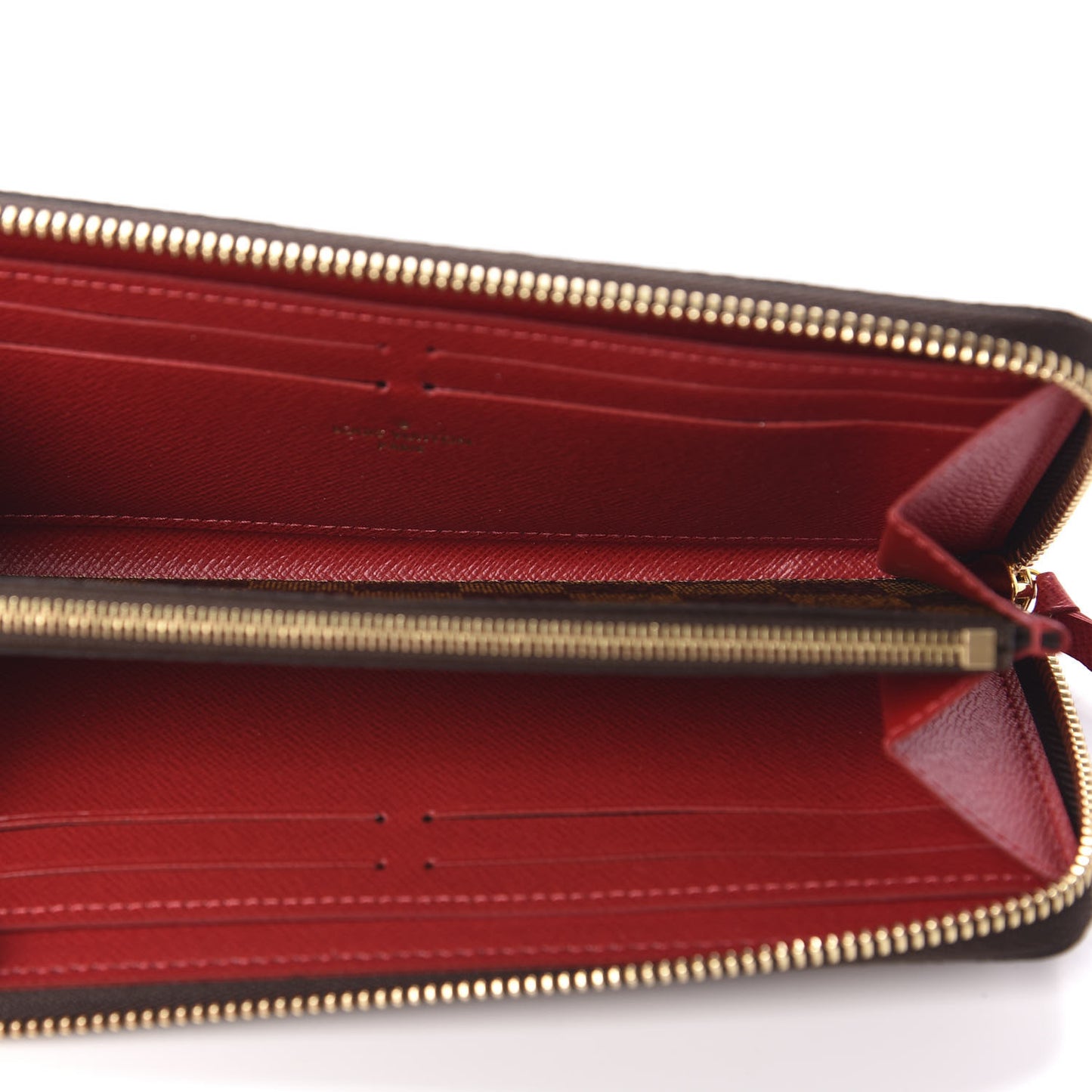 Damier Ebene Clemence Wallet Cherry