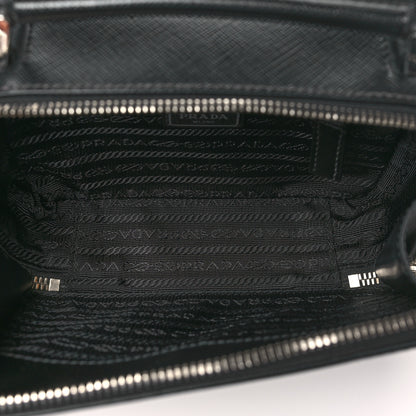 Prada Saffiano Travel Small Brique Top Handle Crossbody Bag Black 5 of 10