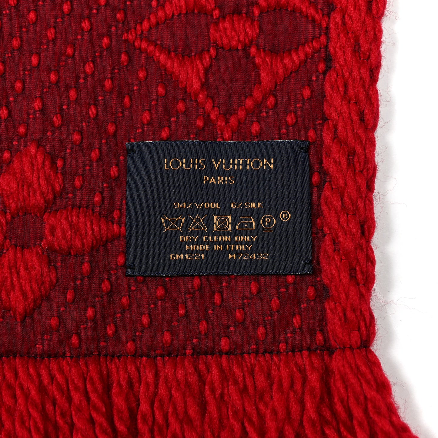 Wool Silk Logomania Scarf Rubis