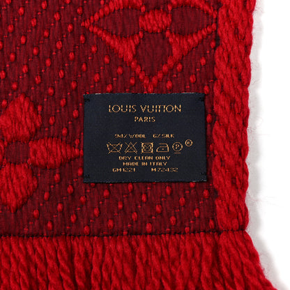 Louis Vuitton Wool Silk Logomania Scarf Rubis 3 of 3
