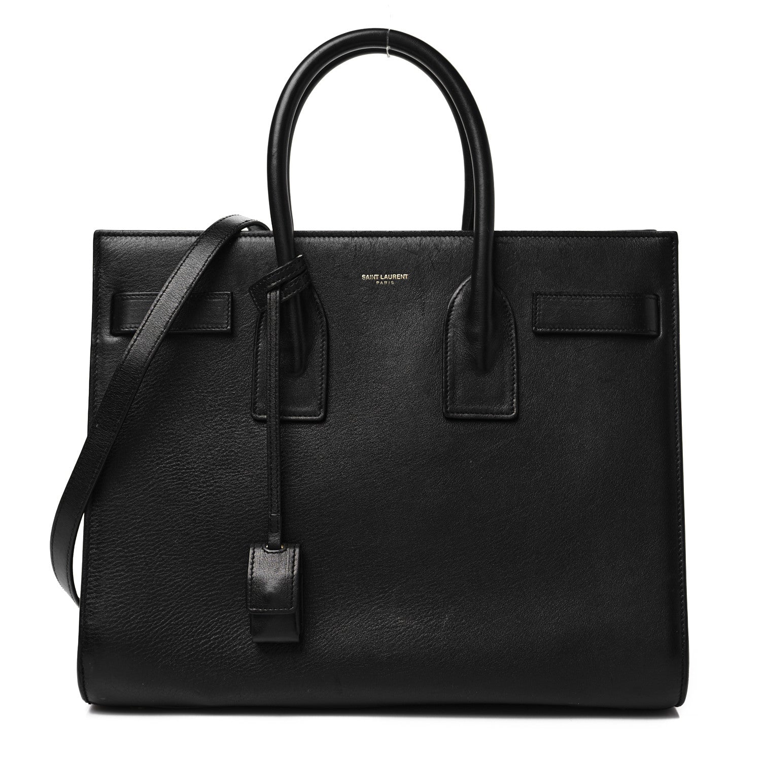 Saint Laurent Grained Calfskin Small Sac De Jour Black 1 of 12