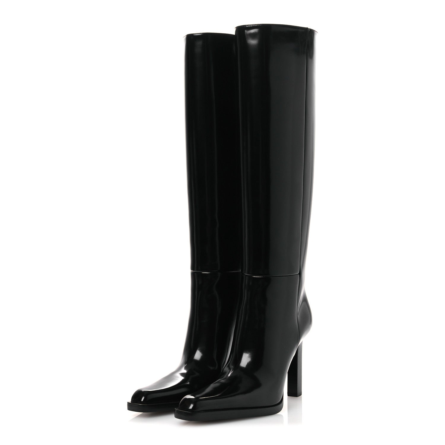 Saint Laurent Vitello Marilyn Nina 95 Knee High Boots 38.5 Black 4 of 11