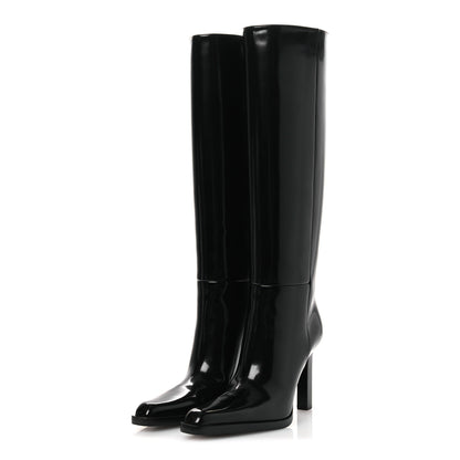 Saint Laurent Vitello Marilyn Nina 95 Knee High Boots 38.5 Black 4 of 11