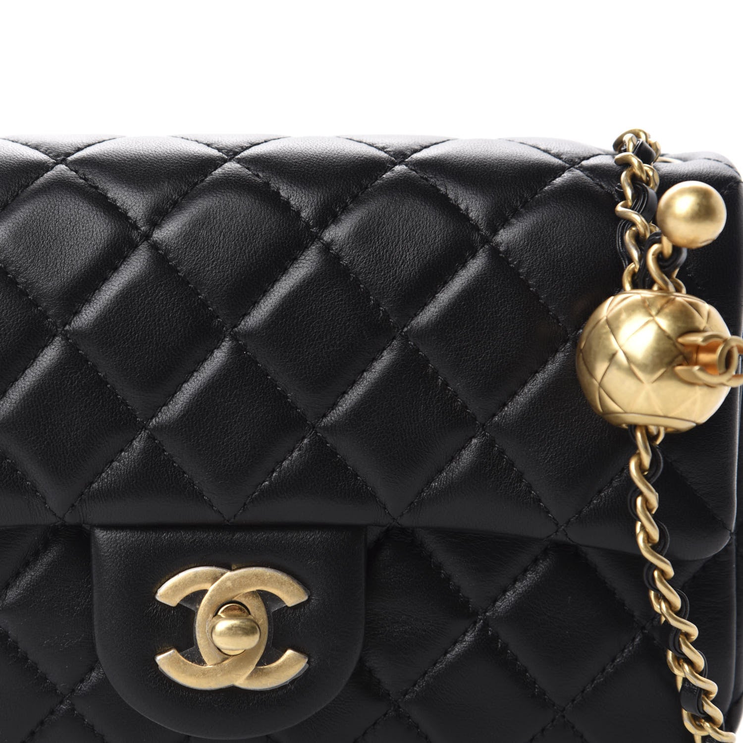 Chanel Lambskin Quilted Mini Rectangular Pearl Crush Flap Black 10 of 11