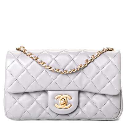 Chanel Lambskin Quilted Mini Rectangular Pearl Crush Flap Grey 1 of 4