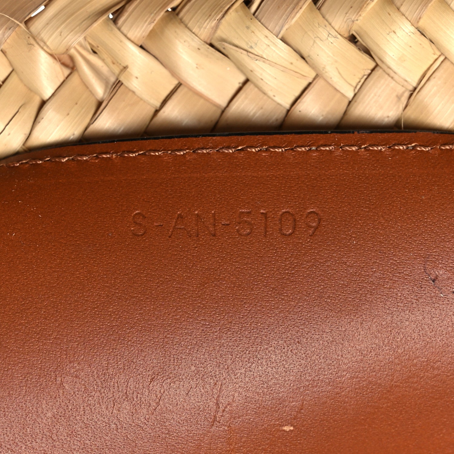 Celine Raffia Calfskin Triomphe Medium Panier Tan 7 of 13