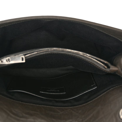 Saint Laurent Calfskin Crocodile Embossed Medium West Hollywood Monogram Fold-Over Earth 5 of 10