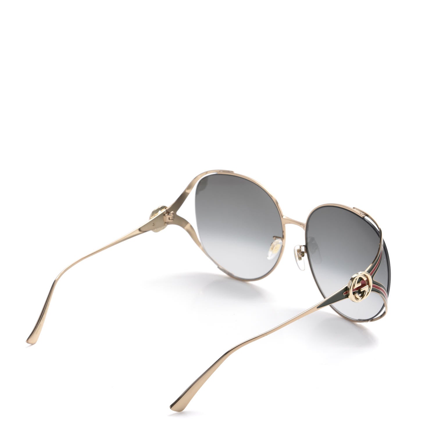 Gucci Metal Oversized Round Frame GG0225S Sunglasses Gold 4 of 8