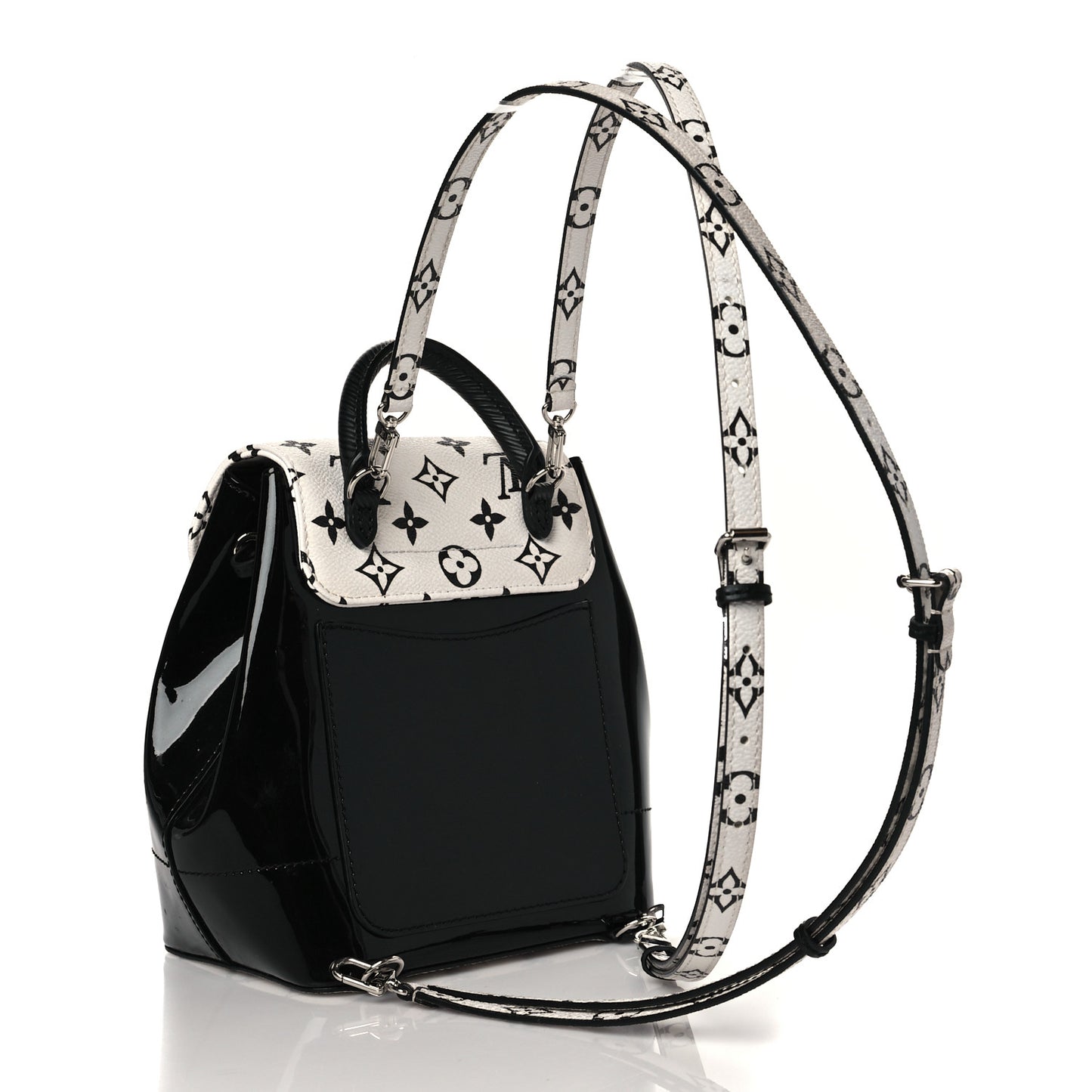 Patent Monogram Hot Springs Backpack Black White