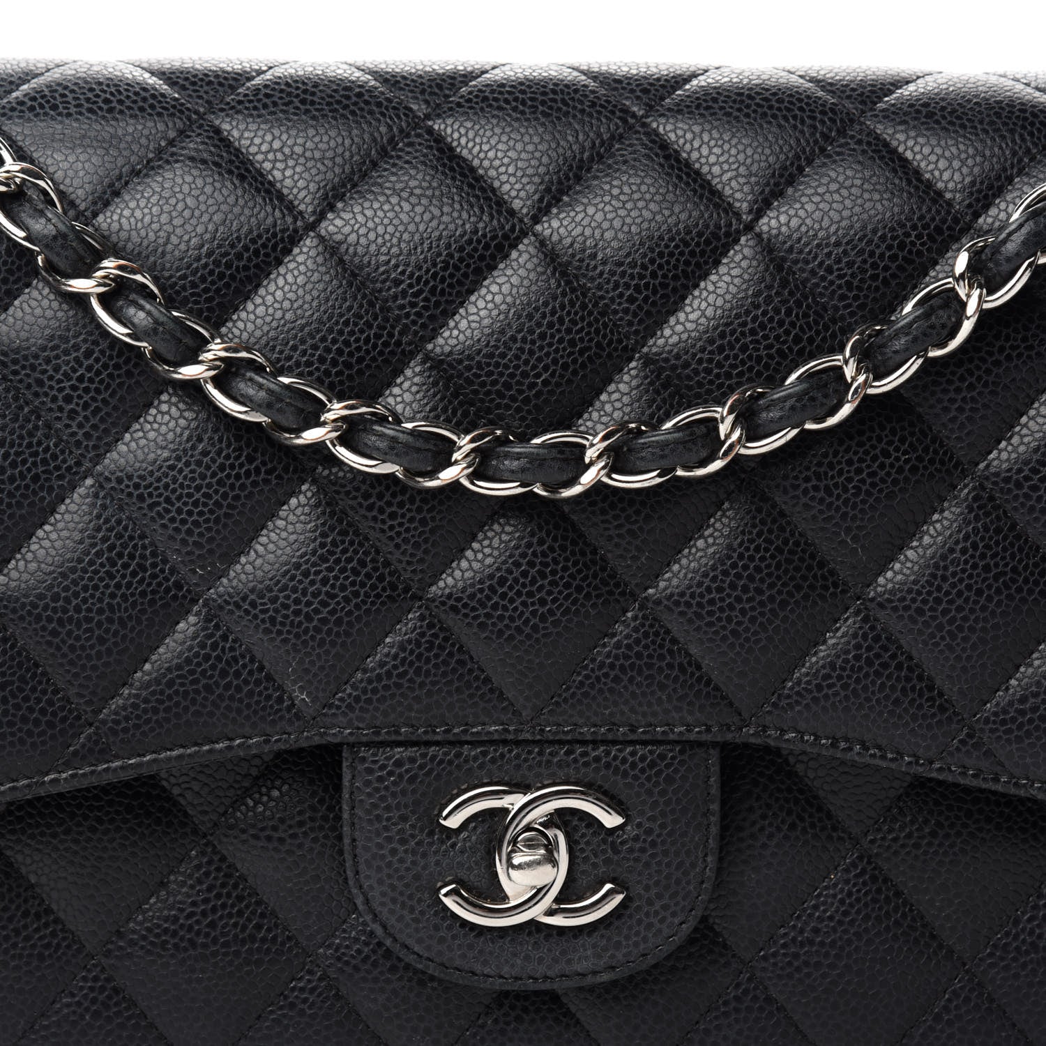 Chanel Caviar Quilted Jumbo Double Flap Black 18 of 19